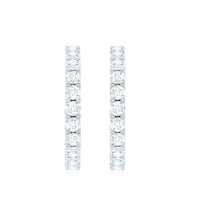 Rosec Jewels lab-grown diamond hoop earrings with screw back, showcasing sparkling diamonds set in elegant hoop design.