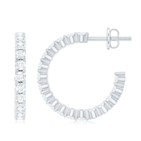 Rosec Jewels lab grown diamond hoop earrings with screw back, showcasing sparkling diamond accents and sleek hoop design.