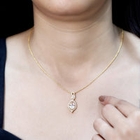Certified 1.75 carat Morganite teardrop pendant with diamond accents, elegant jewelry from Rosec Jewels.