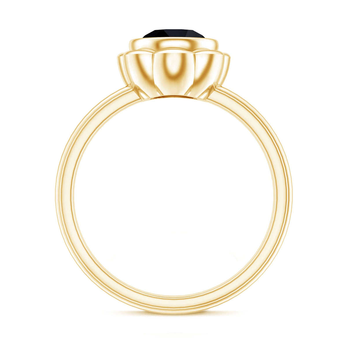 Black onyx bezel set engagement ring with 1.2 carats from Rosec Jewels, showcasing a sleek and elegant design.