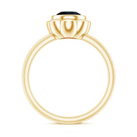 Black onyx bezel set engagement ring with 1.2 carats from Rosec Jewels, showcasing a sleek and elegant design.