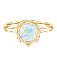 Ethiopian Opal engagement ring for women with 1.5 carats, featuring a rose gold band and intricate design by Rosec Jewels.