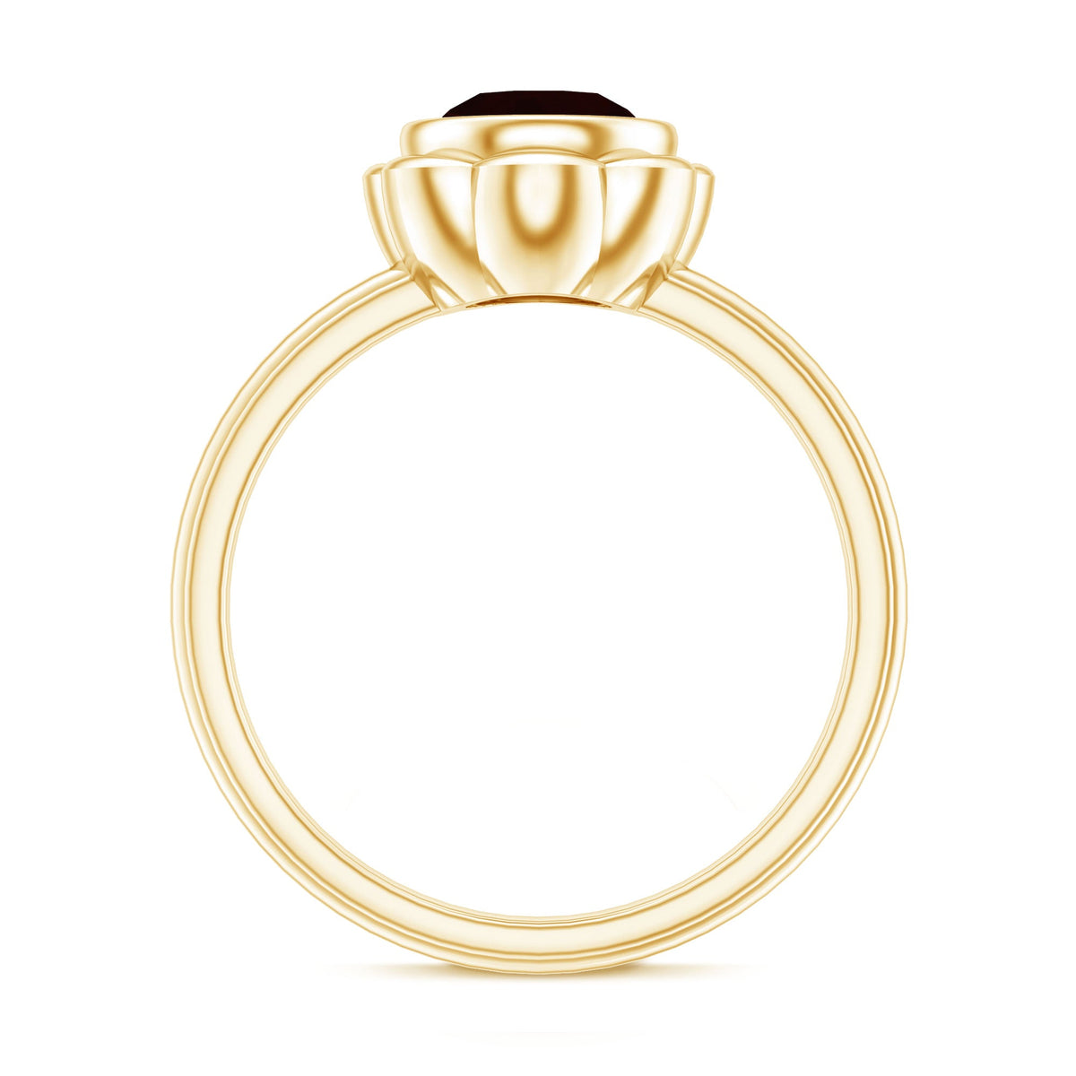 Round cut garnet flower engagement ring for women by Rosec Jewels, featuring a 1.7 carat central gemstone and intricate floral design.