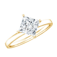 Rosec Jewels 1.25 CT princess cut lab-grown diamond solitaire engagement ring with a sleek band and sparkling center stone.
