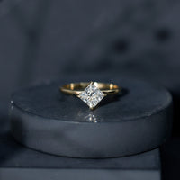 Princess cut lab grown diamond solitaire engagement ring in 1.25 carats with a sleek band from Rosec Jewels.