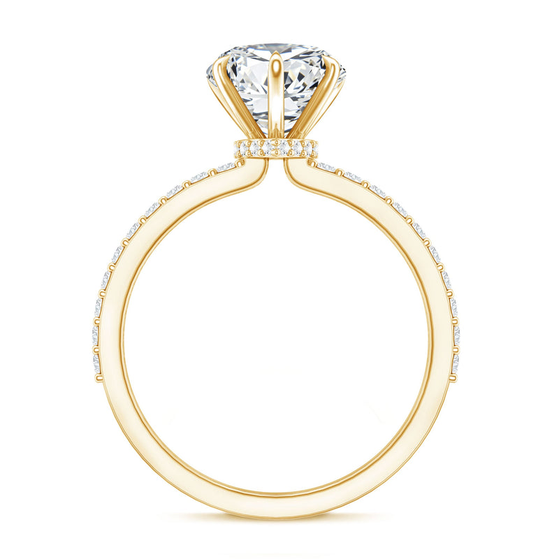 Rosec Jewels 2 Carat lab-grown diamond heart engagement ring for women, sterling silver with VS clarity.