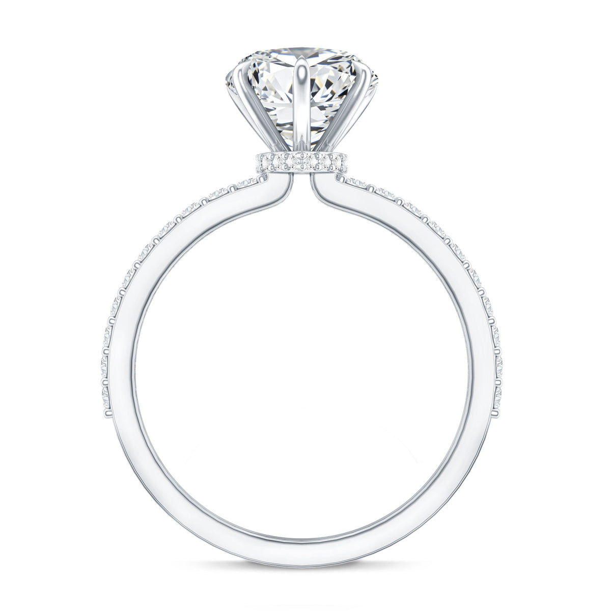 Rosec Jewels 2 Carat lab-grown diamond heart engagement ring for her in sterling silver, featuring sparkling VS clarity diamonds.