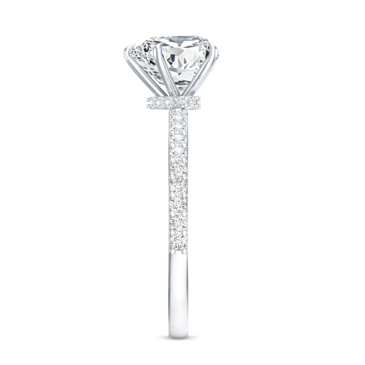 Rosec Jewels 2 Carat lab-grown diamond heart engagement ring in sterling silver, featuring sparkling VS clarity for her.
