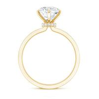 Rosec Jewels 2 Carat Lab Grown Diamond Solitaire Engagement Ring with Hidden Halo, sterling silver setting, elegant and sparkling.
