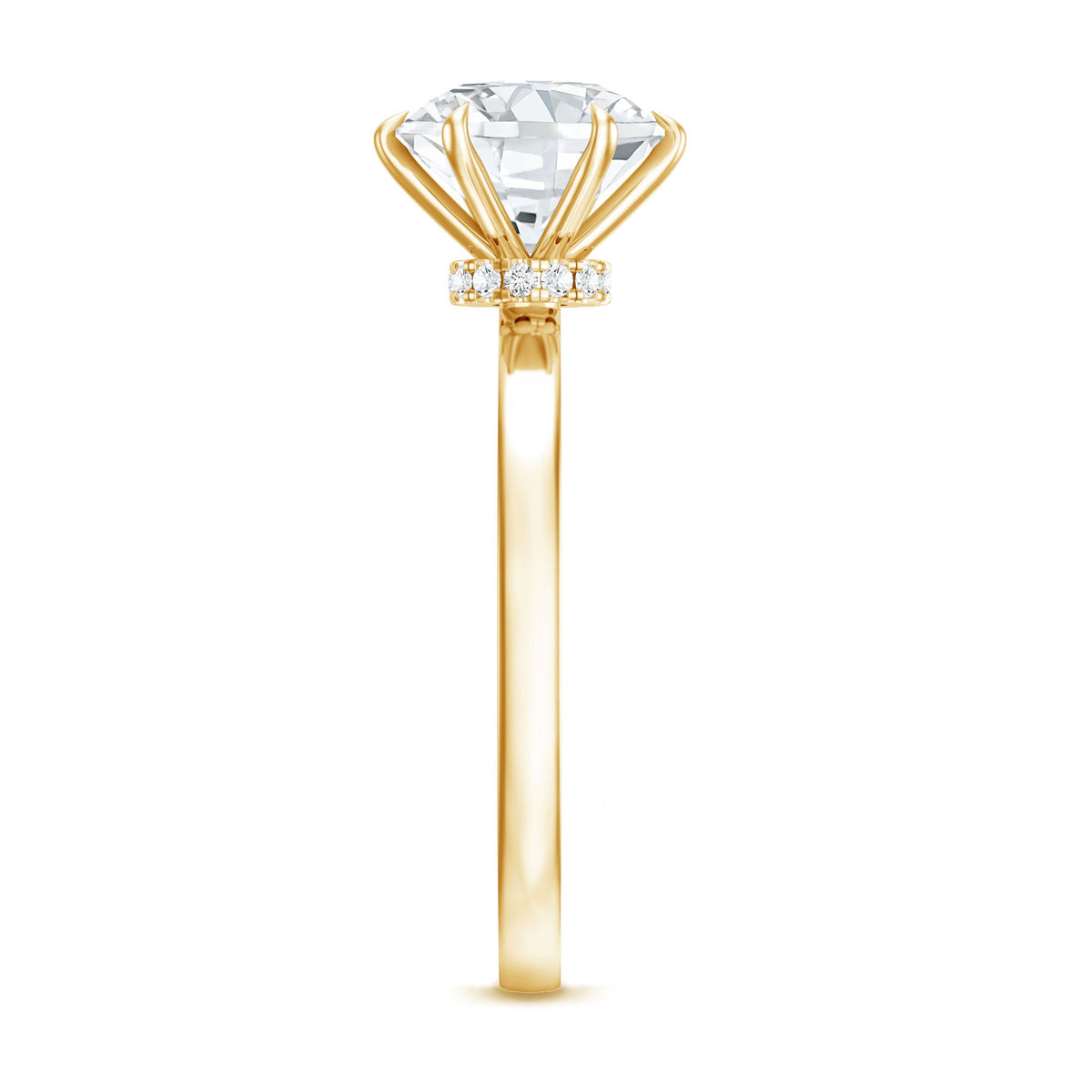 Rosec Jewels 2 Carat Lab Grown Diamond Solitaire Engagement Ring with Hidden Halo, sterling silver, elegant and sparkling design.