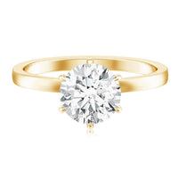 Rosec Jewels 2 Carat Lab Grown Diamond Solitaire Engagement Ring with Hidden Halo, sterling silver band, elegant and sparkling design.