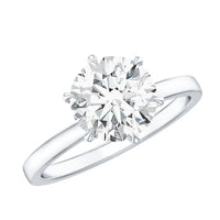 Rosec Jewels 2 Carat lab-grown diamond solitaire engagement ring with hidden halo, sterling silver band, elegant and sparkling design.