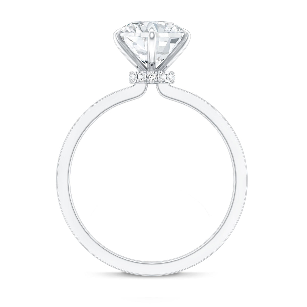 Rosec Jewels 2 Carat Lab Grown Diamond Solitaire Engagement Ring with Hidden Halo, sterling silver, elegant and sparkling design.