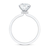 Rosec Jewels 2 Carat Lab Grown Diamond Solitaire Engagement Ring with Hidden Halo, sterling silver, elegant and sparkling design.