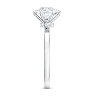 Rosec Jewels 2 Carat Lab Grown Diamond Solitaire Engagement Ring with Hidden Halo, sterling silver setting, elegant and sparkling.