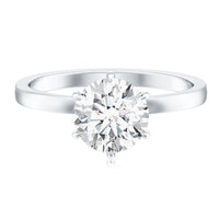 Rosec Jewels 2 Carat lab-grown diamond solitaire engagement ring with hidden halo, set in sterling silver.