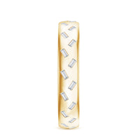 Rosec Jewels baguette cut lab-grown diamond wedding band with certificate, showcasing a sleek, elegant ring design.