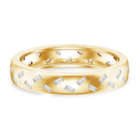 Rosec Jewels lab-grown diamond wedding band with baguette cut diamonds, certificate visible, elegant ring for special occasions