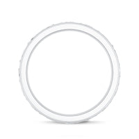 Rosec Jewels lab-grown diamond wedding band with baguette cut diamonds and certificate, showcasing elegant ring design.