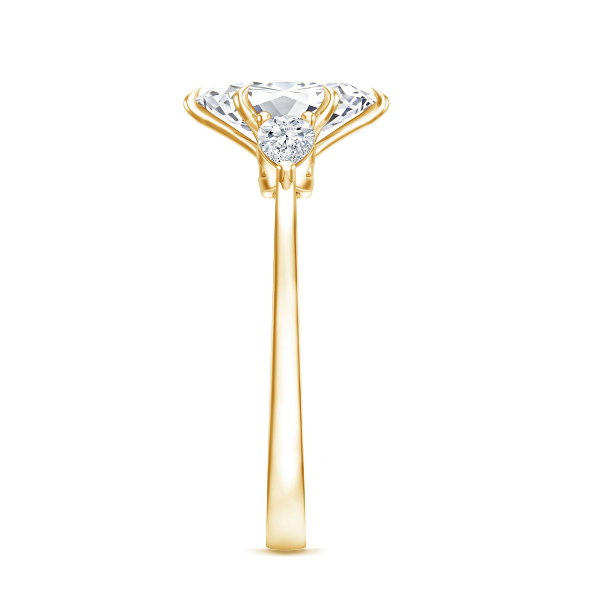 Certified lab-grown diamond three stone engagement ring for women, featuring sparkling diamonds set in a elegant ring from Rosec Jewels