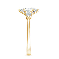 Certified lab-grown diamond three stone engagement ring for women, featuring sparkling diamonds set in a elegant ring from Rosec Jewels