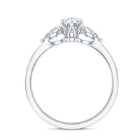 Three stone lab-grown diamond engagement ring for women by Rosec Jewels, featuring sparkling stones set in a elegant ring setting.