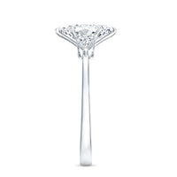 Certified lab-grown diamond three-stone engagement ring for women with rose gold band by Rosec Jewels.