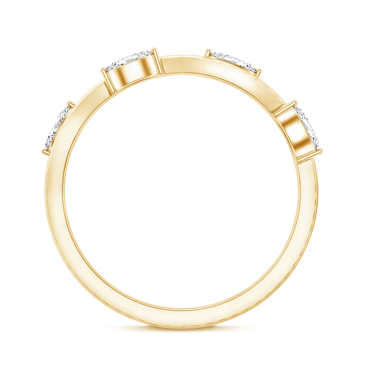 Marquise cut lab-grown diamond wedding band by Rosec Jewels featuring sparkling diamonds set in a sleek ring design.