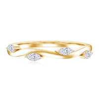 Marquise cut lab grown diamond wedding band by Rosec Jewels featuring sparkling diamonds set in a sleek ring design.