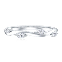 Rosec Jewels marquise cut lab-grown diamond wedding band featuring a sleek, elegant ring design with sparkling diamonds.