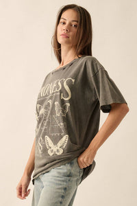 Blonde Butterfly Tee shirt by Rosie Karma featuring a blonde butterfly graphic on a casual cotton fabric.