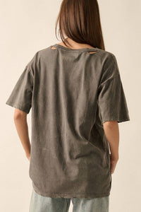 Blonde Butterfly Tee shirt by Rosie Karma featuring a butterfly graphic on a casual blonde-colored cotton top.