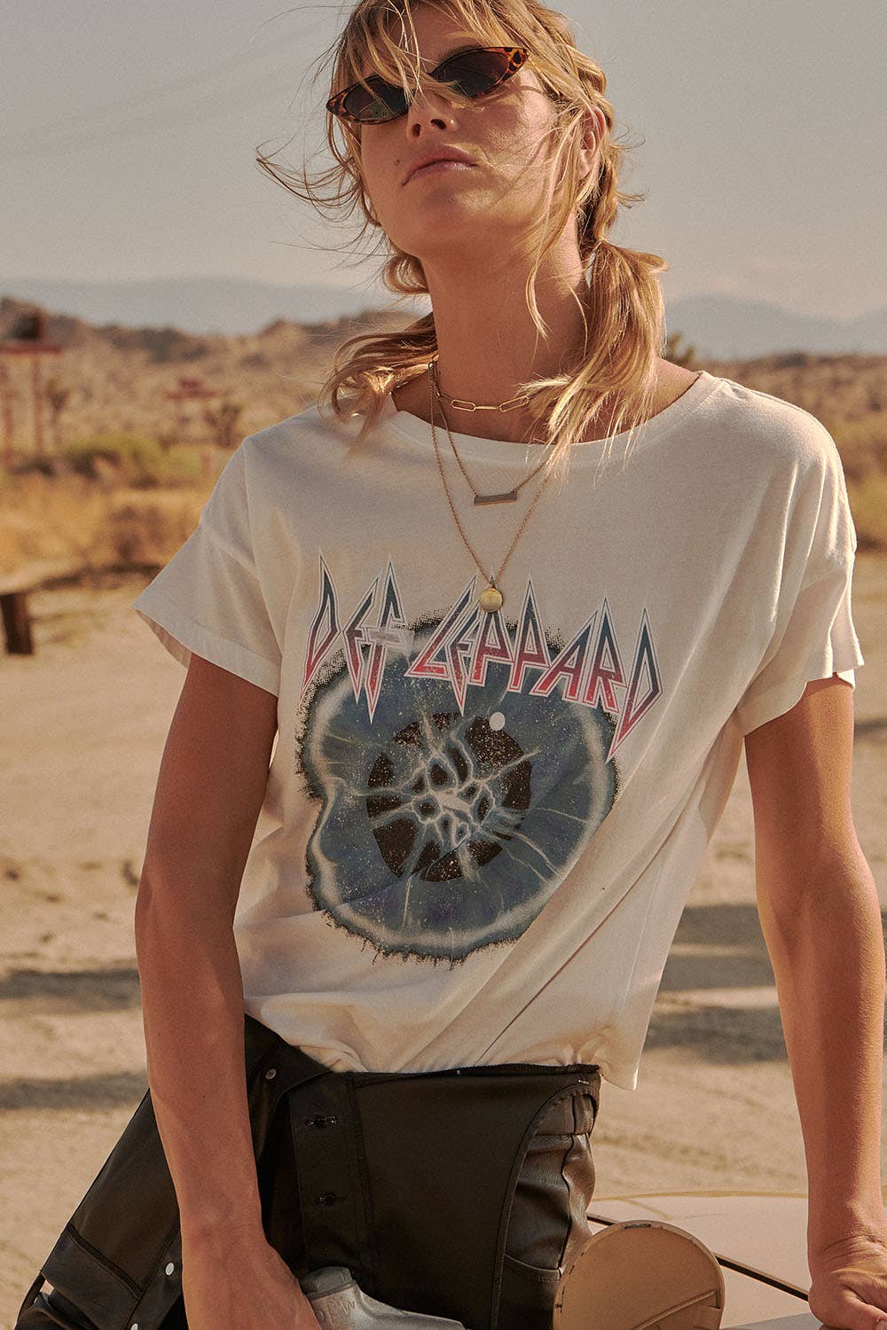 Rosie Karma Promesa Leppard Adrenalize vintage graphic tee shirt with bold print on front, casual fit, and retro style.