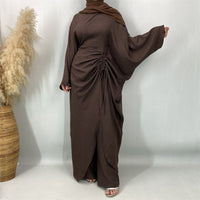 Ruched Drawstring Batwing Top & Wide-Leg Trousers Co-ord Set(MS478)