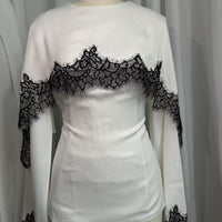 Satin Lace Trim Top(MS433)