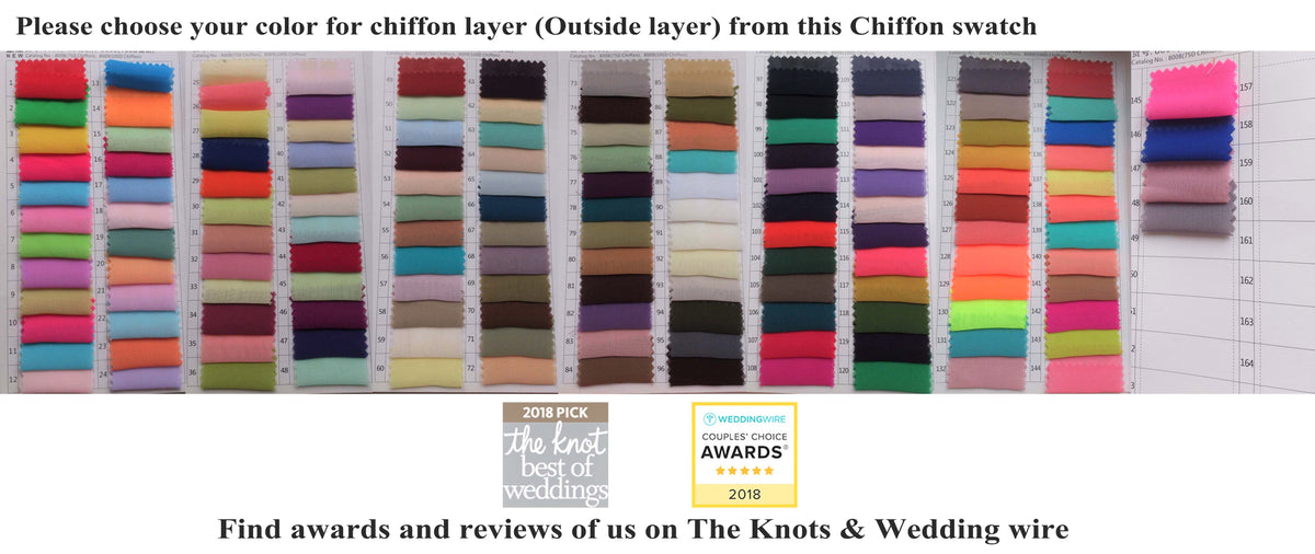 Swatch of chiffon fabric for SelenaHuanStudio's long sleeve wedding gown with draped sleeves and deep V back.