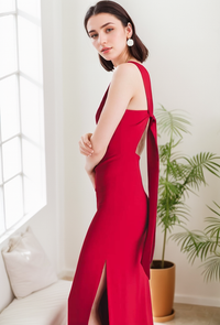 SelenaHuanStudio modern satin prom dress with bateau neckline, hollow back, pencil skirt, and stretchable fabric for a sleek look.