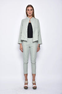 Light green Asia Pants by SIMPLY MILA, modern women's bottoms featuring a relaxed fit and stylish design.