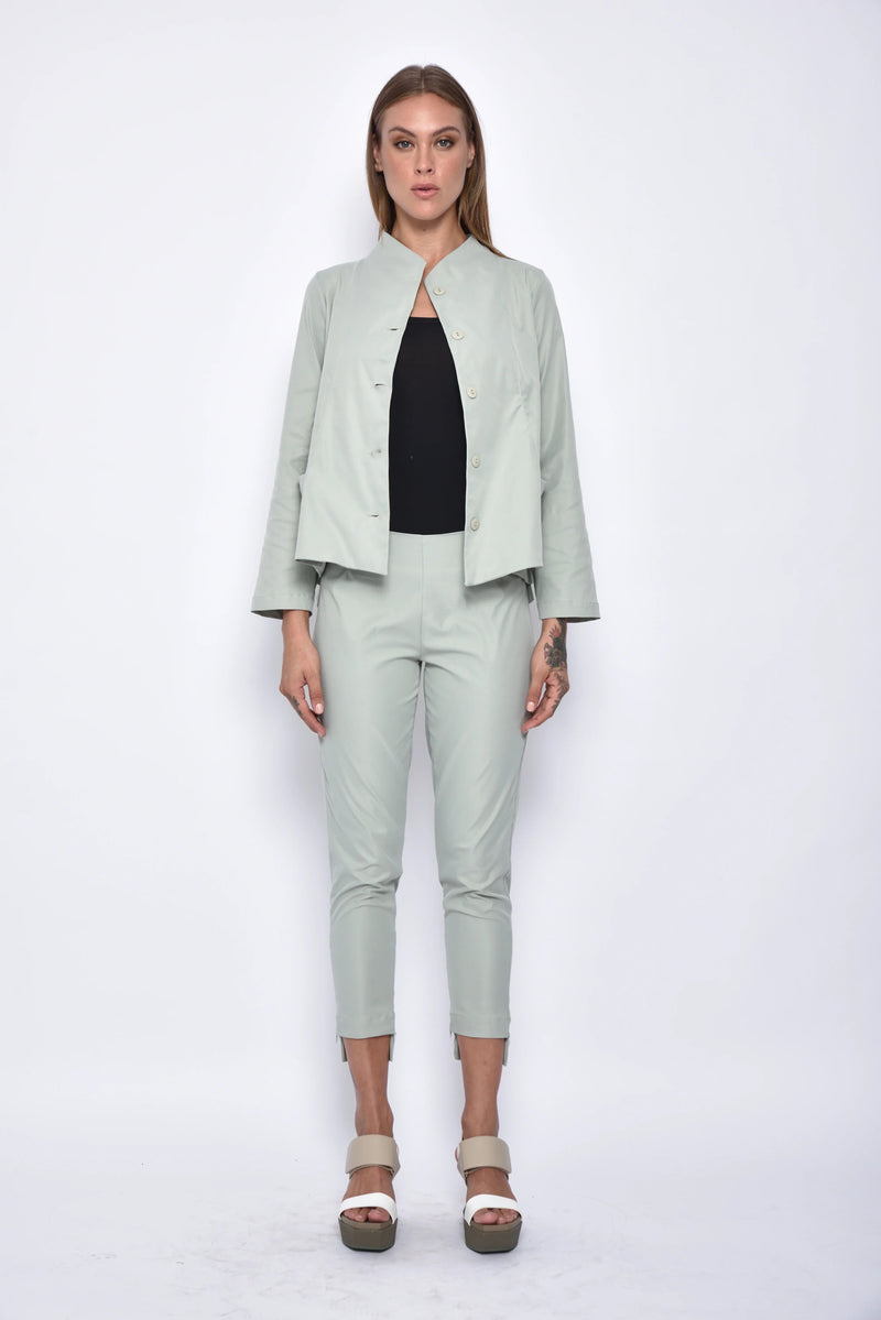 Light green Asia Pants by SIMPLY MILA, modern women's bottoms featuring a relaxed fit and stylish design.