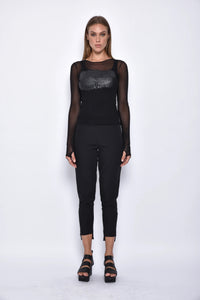Black Asia Pants by SIMPLY MILA Modern Women's Clothing, front view showing stylish, comfortable bottoms designed for modern women.