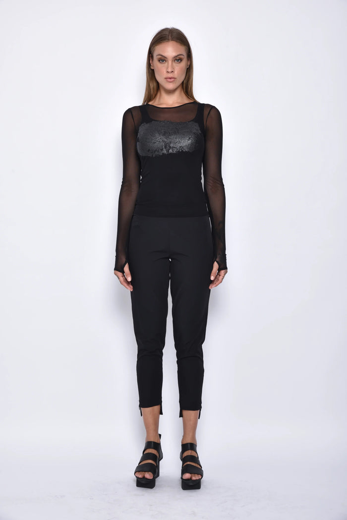 Black Asia Pants by SIMPLY MILA Modern Women's Clothing, front view showing stylish, comfortable bottoms designed for modern women.