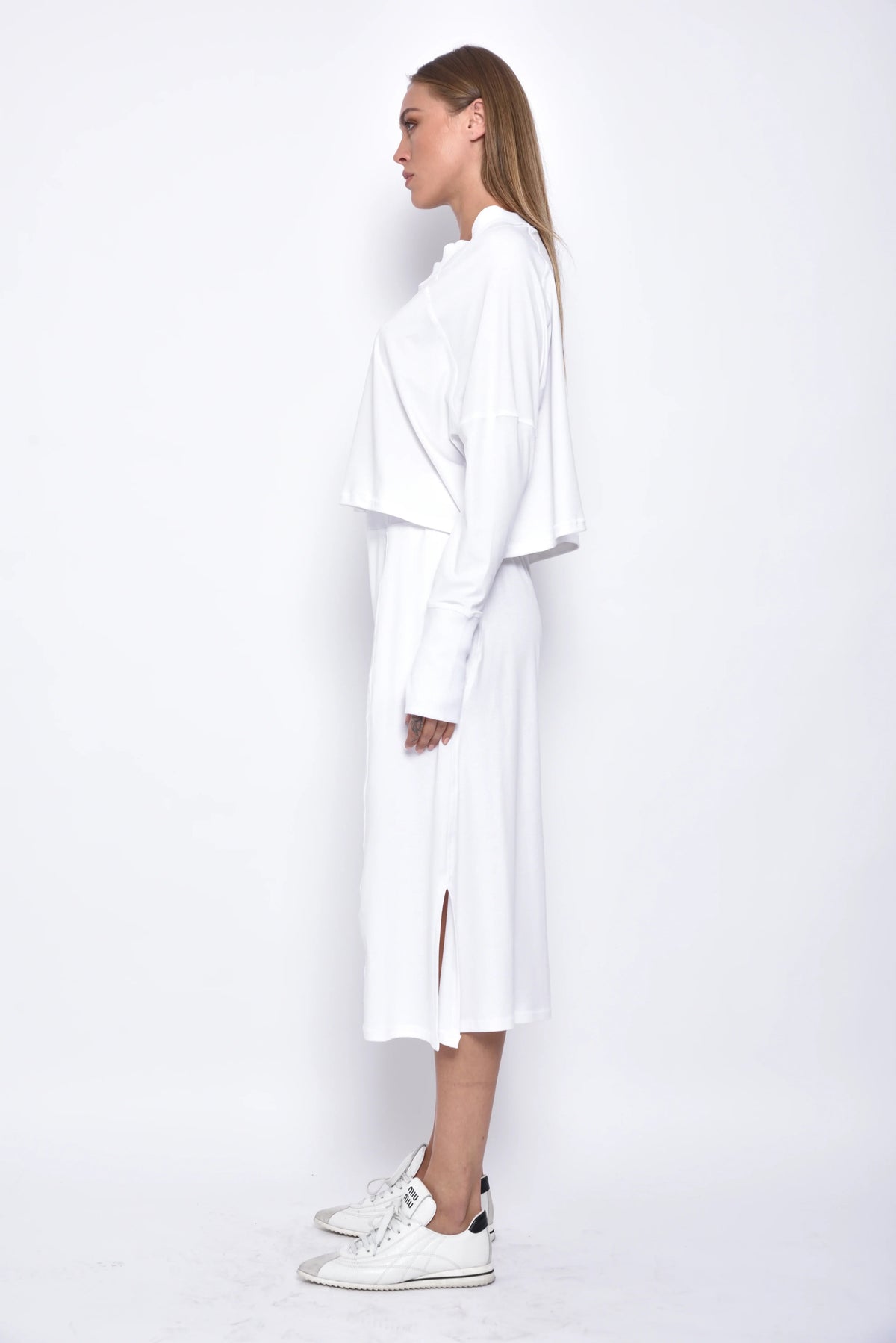 Side view of SIMPLY MILA Zoe Pants, stylish women's bottoms featuring a modern, tailored fit in a versatile design.