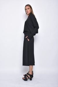 Side view of SIMPLY MILA Zoe Pants, modern women's bottoms in a stylish fit and neutral color.