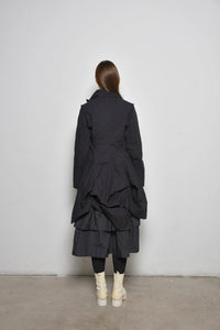 Simpy Mila Imperial Coat for women, stylish long coat in neutral fabric, front view showing tailored fit and classic design.