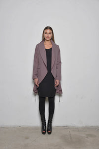 Simply Mila Imperial Coat for women, stylish modern coat with tailored fit and classic design, shown on a model.