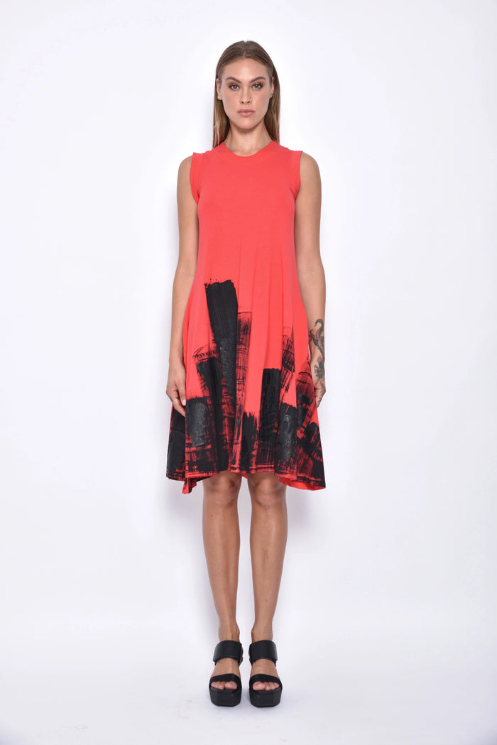 Front view of the Skycraper dress from SIMPLY MILA Modern Women's Clothing, featuring a stylish design and elegant fit.