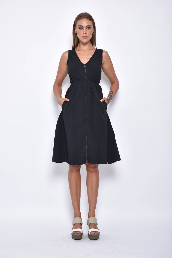 Helena dress by SIMPLY MILA Modern Women's Clothing, stylish sleeveless dress with a flowing silhouette and elegant design.