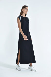 Simply Mila Phoebe dress, a stylish modern women's dress with a flattering fit, shown in a natural fabric and elegant design.