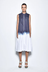 Front view of the SIMPLY MILA Ombre Sahara dress for women, featuring a flowy design with a gradient ombre pattern.