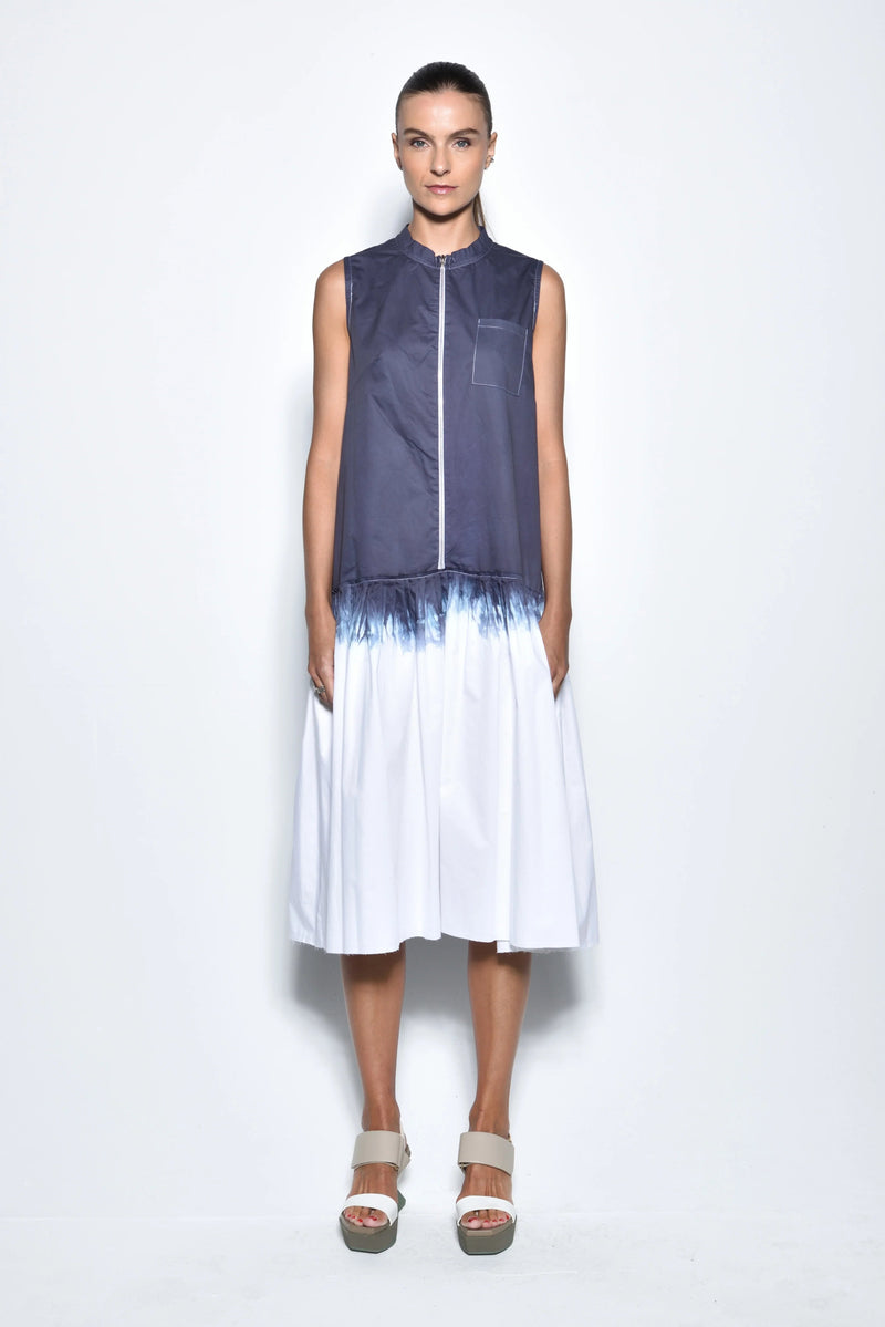 Front view of the SIMPLY MILA Ombre Sahara dress for women, featuring a flowy design with a gradient ombre pattern.